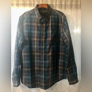 Exofficio blue plaid shirt